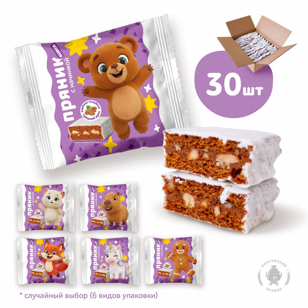 №2 Пряник МИНИ  коробка (30шт по 60г) в Боре
