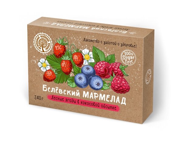 №2 Мармелад белевский на фруктозе 240г "ЛЕСНЫЕ ЯГОДЫ"  в Боре